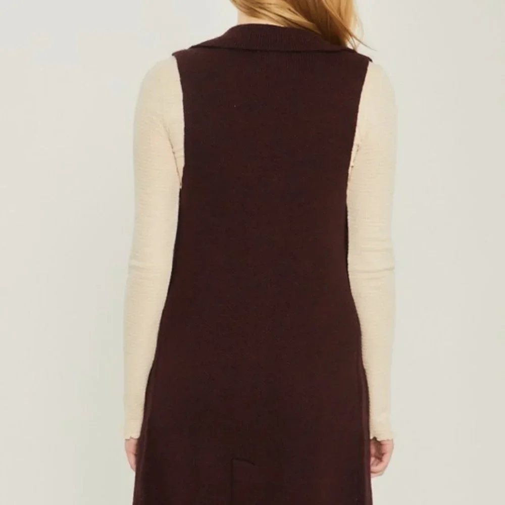 Sleeveless Long Cardigan Vest - Picture 6 of 7